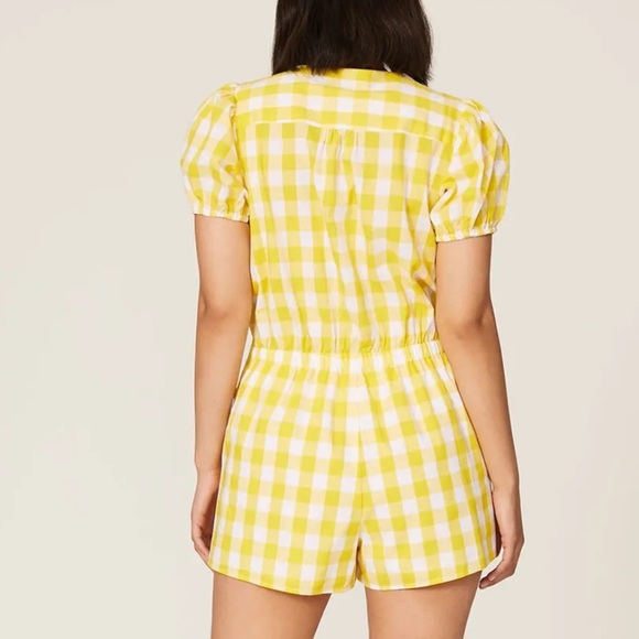 Color Me Courtney Keiko Romper Yellow Gingham - Picture 4 of 5